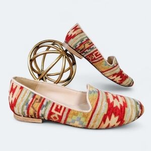 Jon Josef Colorful Tapestry Flats Size 7.5 Made in Spain